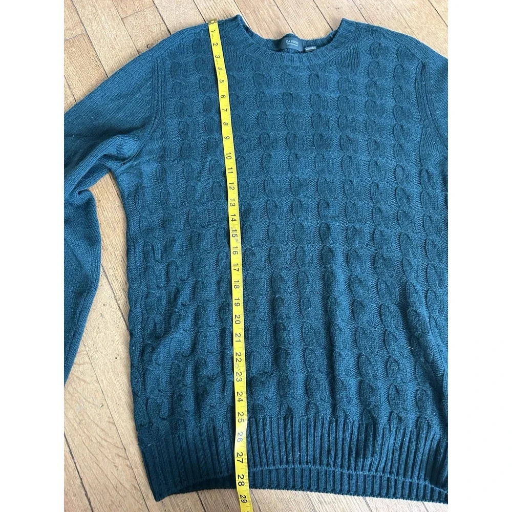 Zanone Slowear Sweater Mens 56 Textured Knit Crewneck Green Italy